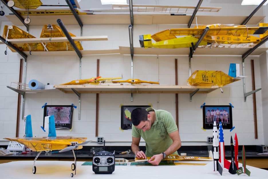 Student Working on Aerospace planes