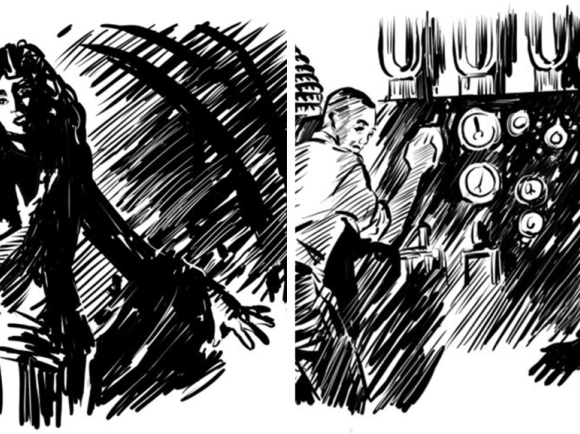 Original illustrations from the 1930 serialized publication of the stories that would eventually be published as The Martian Trilogy following their recovery by School of Literature, Media, and Communication researchers. Hugo Award winning graphic novelist and illustrator John Jennings enhanced the illustrations for the book.