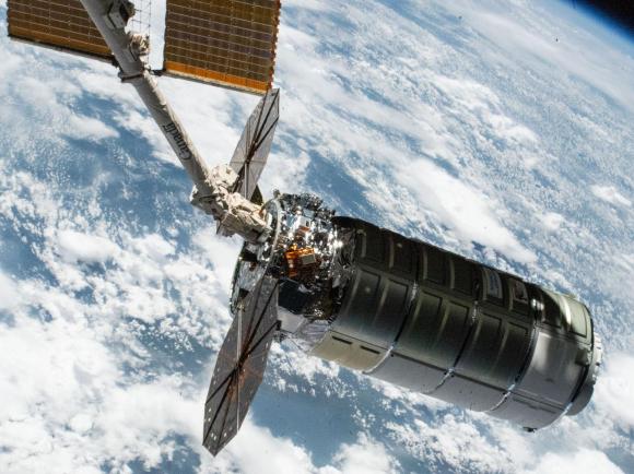 Northrop Grumman's Cygnus XL cargo craft approaches the International Space Station